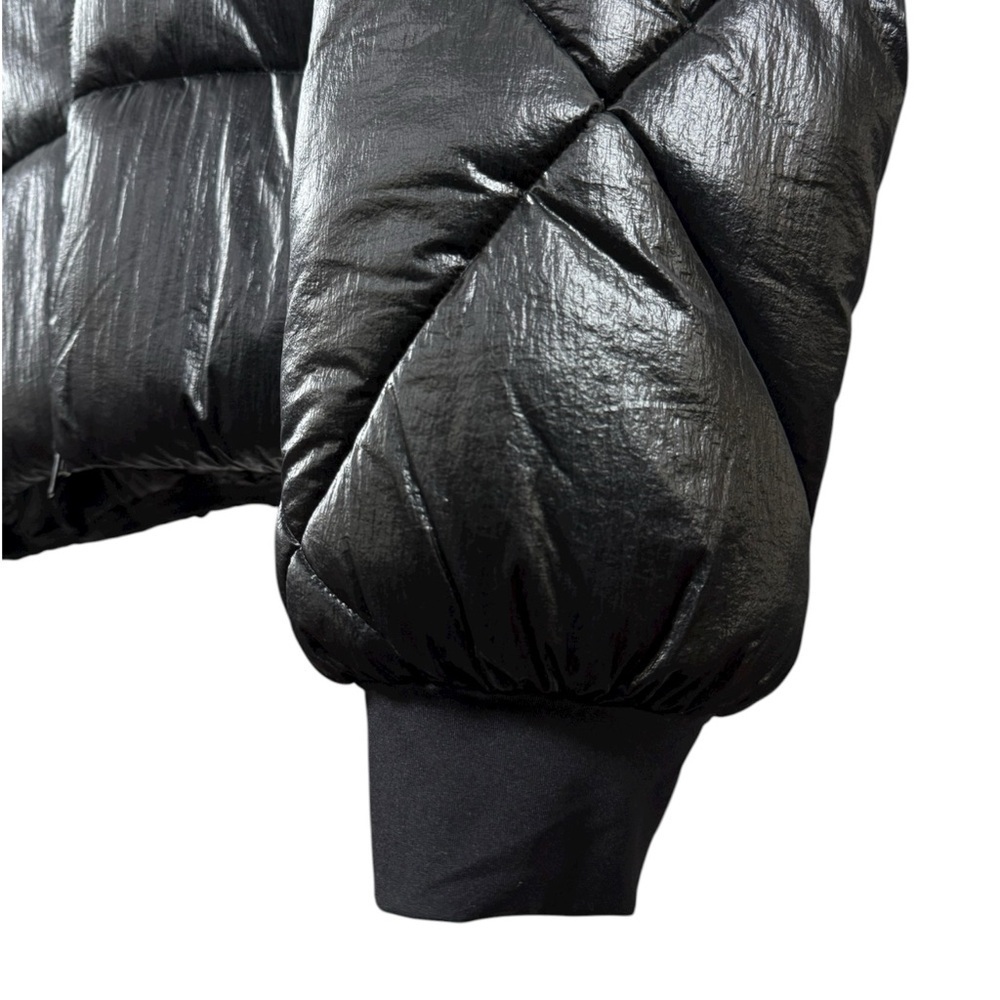 NWOT Noisy May Glossy Shiny Puffer Coat Jacket Size XL Black Winter Ski Snow - Picture 7 of 9
